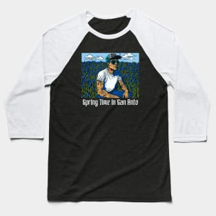 Vintage Spring Time in San Antonio // Funny Texas Bluebonnet Pose Baseball T-Shirt